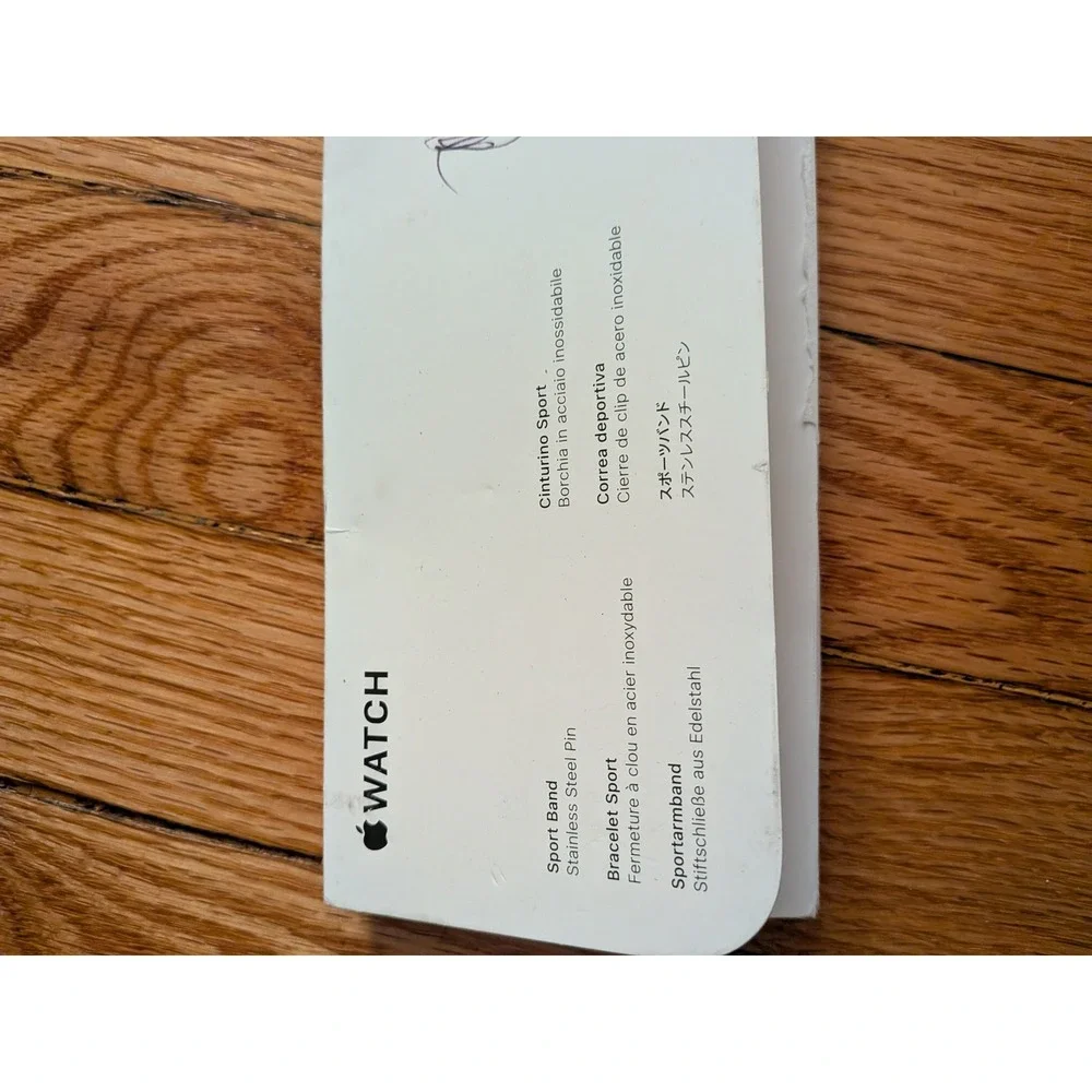 Apple Watch Sport Band Midnight Black Stainless Steel Pin Series 9 602-06216-B